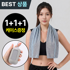 아닉스 아이스 쿨링 쿨 타올 스포츠 땀 수건 건식, 1세트, 스톤 그레이 3개 + 전용케이스 증정