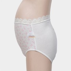 지옹샵 트라이 마더4 면100% 골지면 레이스밴드 임산부용팬티 임산부순면팬티