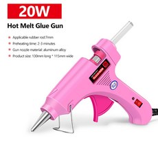 100W/80/60/40/20W 가용 핫멜트 글루건 구리 노즐 7 11mm 글 틱 사용 가정용 DIY 도구, 20W
