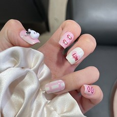 小紅書爆款穿戴甲片高級感秋季純欲風美甲片暈染漸變可拆卸假指甲, 1個, BY1644:工具包款