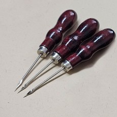우드송곳 바늘 갈고리후크 가죽 구멍 뚫기 구두수선 펀칭 DIY 우드손잡이, 1개, 나무색상_가죽송곳 갈고리후크(보급형)