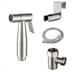 304不鏽鋼馬桶噴水槍套裝，增壓沖洗器浴室清潔工具, 1個, 馬桶免治噴水槍套裝