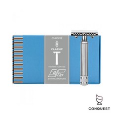 CONQUEST 義大利 FATIP 42122傳統安全刮鬍刀 封閉式刀頭 初學者適用 加贈Derby刀片, 1個, 1