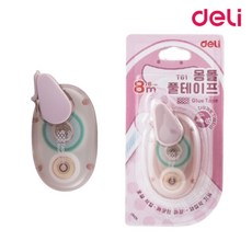 몽돌 양면 풀테이프 봉투 영수증 다이어리 메모 접착 펜팬, 핑크