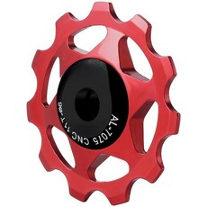 ENLEE11T/13T 자키 휠 후면 변속기 MTB 산악 도로 자전거 용 베어링 풀리 알루미늄 합금 금속 가이드 Beari, 10 11T Red, 1개
