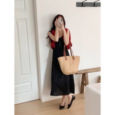 S~2XL사이즈 잔꽃 민소매 롱 원피스 뷔스티에 바캉스룩 밴딩원피스 빅사이즈 나시