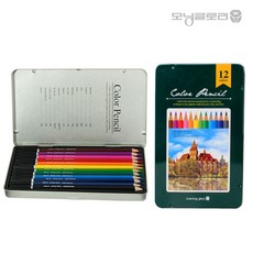 모닝글로리 5000 유성색연필 12색 틴케이스