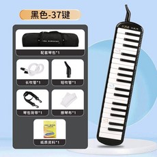 附發票 口風琴 奇美樂普森口風琴37鍵32鍵小學生用初學者課堂兒童演奏口吹琴樂器, 37鍵樂普森【黑色】軟包+教材, 1個