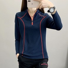 여성 아웃도어 긴팔티셔츠 봄가을 패션 통기성 스판 등산티 상의 여자 캐주얼 속건 하이넥 얇은 긴팔티 SJS