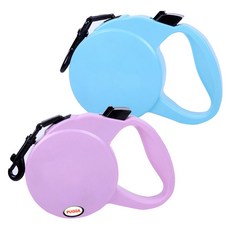 2개 강아지 목줄 2M 3M 5M 리드줄 산책, 블루-2M(12kg)+핑크-5M(22kg)