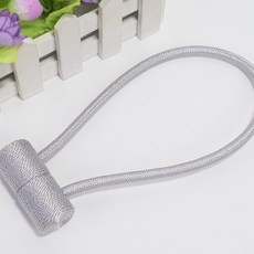 실린더 헤드폰 커튼 마그네틱 버클 윈도우 액세서리 커튼 스트랩 스트랩 방직 부자재, 그레이, 1개
