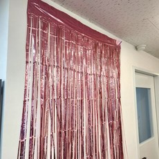 파티 커튼 커텐 파티룸 생일장식, 로즈골드