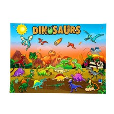 위아원 국경을 넘나드는 어린이 이야기 펠트 보드 바쁜 보드 사진 탈부착 가능한 펠트 조기 교육 보드diy입체 펠트 학습판, 104*75cm, 공룡 디자인