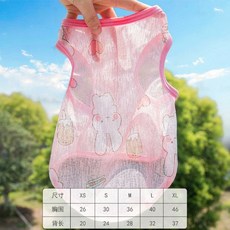 寵物連身褲 狗狗服飾 泰迪比熊博美秋冬加厚保暖四腳衣, 1個, 兔兔輕薄休閒小背心.,L【體重約4.0-5.0公斤】