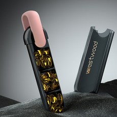 Westwood 便攜式分隔藥盒, 黑色, 1個