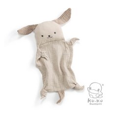 酷咕鴨 KUKU PLUS 寶寶多功能安撫巾 - 餵奶巾/咬咬巾/口水巾/吸汗巾 (台灣公司貨), 1個, 幼犬杏