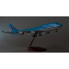 뉴심플몰 KOREAN AIR 배터리식분무기 비행기 모형 1200 여객기 A380 B747 항공기 바퀴 포함, 747 한국 47cm (바퀴 빛)