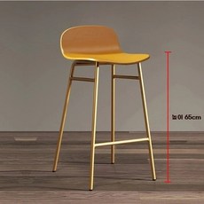 키큰의자 다리긴의자 골드바의자 체어, N. 좌석 높이 65cm 골드색 발판노란색 좌석