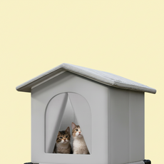 야외 설치전용 길고양이 집 지붕 덮개형 넉넉한 공간 겨울 보온 방수 쉼터 하우스 그레이 42cm, 1개, 상세페이지 참조