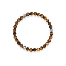 니알라야주얼리 타이거 아이 앤 다이아몬드 비즈 브레이슬릿 6mm
