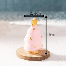 미니어처 인공 크리스마스 트리 랜드스케이프 미니 장식 파티 새해 홈용, 1개, 3. Round pink stars