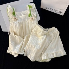 泡泡棉夏季女款吊帶睡衣套裝
