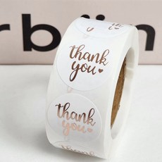 텐텐 감사스티커 땡큐 원형스티커 선물포장 화이트 500매 1(개)