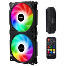 upHere PF2407 PC 케이스 팬 듀얼 ArGB 4핀 커넥터 마더보드 5V 3핀 주소 RGB 데이지 체인 연결 9.4 x 4.7 1.0인치 240 120 25mm