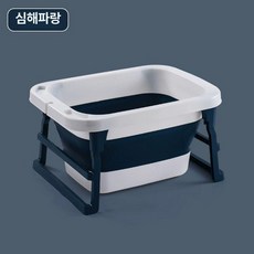 강아지욕조 강아지 애견 고양이, 1개, 블루앤화이트 높은욕조 43cm 65cm