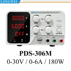 Longwei PDS-3010M 4LED 조정 가능한 DC 전원 공급 장치 30V 10A 안정화 가변 스위치 벤치 유형, 01 China Mainland, 04 PDS-306M 30V 6A, 01 220V용