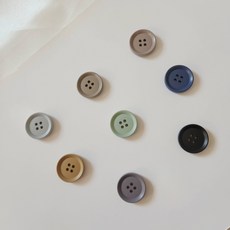 [ 뮤트베이직 ] 레진 심플 단추 23mm 4구 / 8색 / 외투 가디건 코트 단추, 연녹색