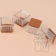 투명 사각 펠트 의자캡 식탁의자캡, 1세트, 적정 28mm