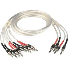하이 엔드 5NOCC 실버 도금 스피커 케이블 바나나 플러그 2-4 Biwire HiFi 오디오 라우드 와이어, 03 4 메터, 01 Biwire Version