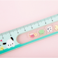 산리오 포차코 쉐이커 자 15cm 문구 준비물, 1개, 민트혼합