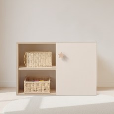 라자가구 베니 E0 키즈 800 도어 수납 책장(기본형) 유아 수납장 어린이 교구장 베이비장, 아이보리