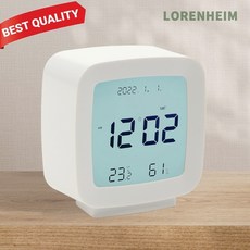 로렌하임 디지털 온습도 탁상시계형 화이트 가정온습도기