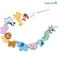 원목 동물 실꿰기 파스텔비즈 유아 두돌아기 바느질놀이 교구