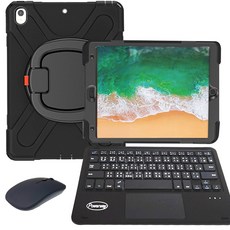 Powerway iPad Air3/Pro10.5吋專用樂環型藍牙鍵盤保護殼/附贈同色無線滑鼠/現貨, 尊貴黑(黑色鍵帽/黑色滑鼠/黑色包護殼), 尊貴黑, 尊貴黑(黑色鍵帽/黑色滑鼠/黑色包護殼)