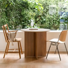 Woodray 居家咖啡廳圓形餐桌 800, 橡木色