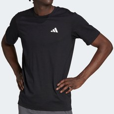 adidas 愛迪達 男款黑色Aeroready運動T恤 舒適柔軟圓領短袖T恤