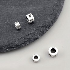 비즈톡 [SVP-07-17]순은펜던트 실버925 육자진언 옴자민자론델 5mm 6mm 실버론델