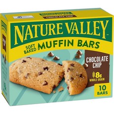 Nature Valley 부드러운 구운 머핀 바 초콜릿 칩 스낵 바 바 10개 351.5g(12.5온스) 다이어트 타입 글루텐 프리, 10개 (1개), 351.5g