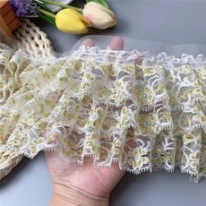 三層金絲刺繡蕾絲花邊輔料 窗簾服裝裙擺DIY材料 12CM寬