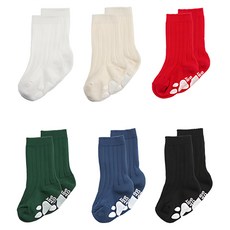 HI BABY KIDS 嬰幼兒柔和色長筒羅紋襪 6雙