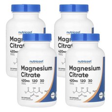 뉴트리코스트 마그네슘 시트레이트 210mg 캡슐 120정, 4개