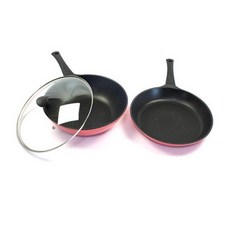 키친아트 본 핑크 프라이팬 세트, PINK, 프라이팬 + 궁중팬 + 뚜껑(28cm), 1세트