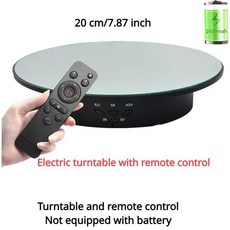 7.87인치 360도 전기 회전 스탠드 디스플레이 사진 및 비디오 3위치 조정용 원격 제어 기능 포함, 200mm 블랙, [10] 200MM Black