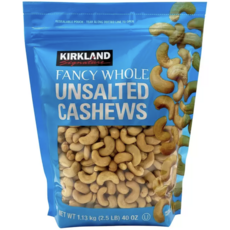 Kirkland Signature 無調味腰果 特級完整 1.13公斤, 1.13 kg (2.5 LB) 40 OZ, 1個