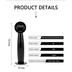 2 In 1 커피 스푼 7g 표준 측정 스푼 이중 용도 콩 스쿠프 파우더 프레스 스쿠프 커피 머신 액세서리 주방 도구, Powder press spoon