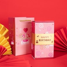 小羊生活市集 紅包彈跳盒 爆炸盒, 1個, 粉色款-Happy Birthday